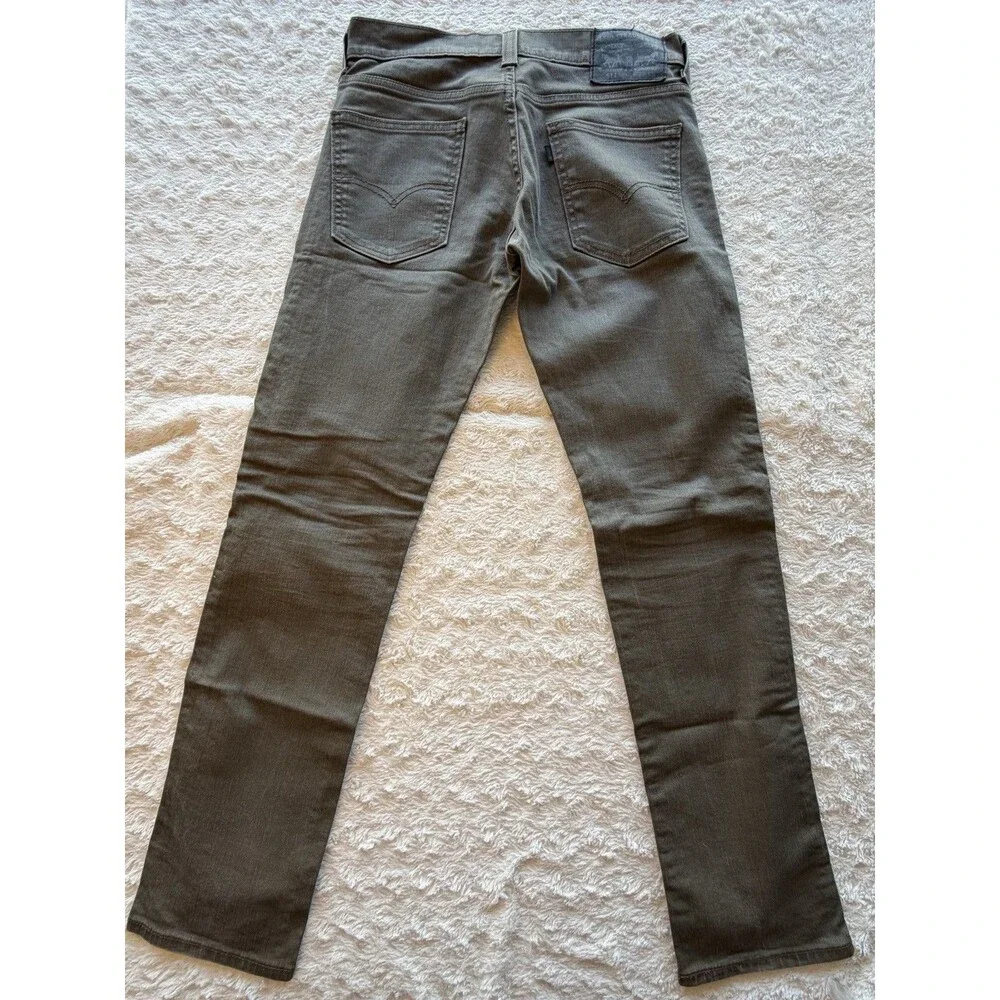 Levi's Slim Straight olive green Denim Jeans 5-Pocket Button Zip Cotton 29x30